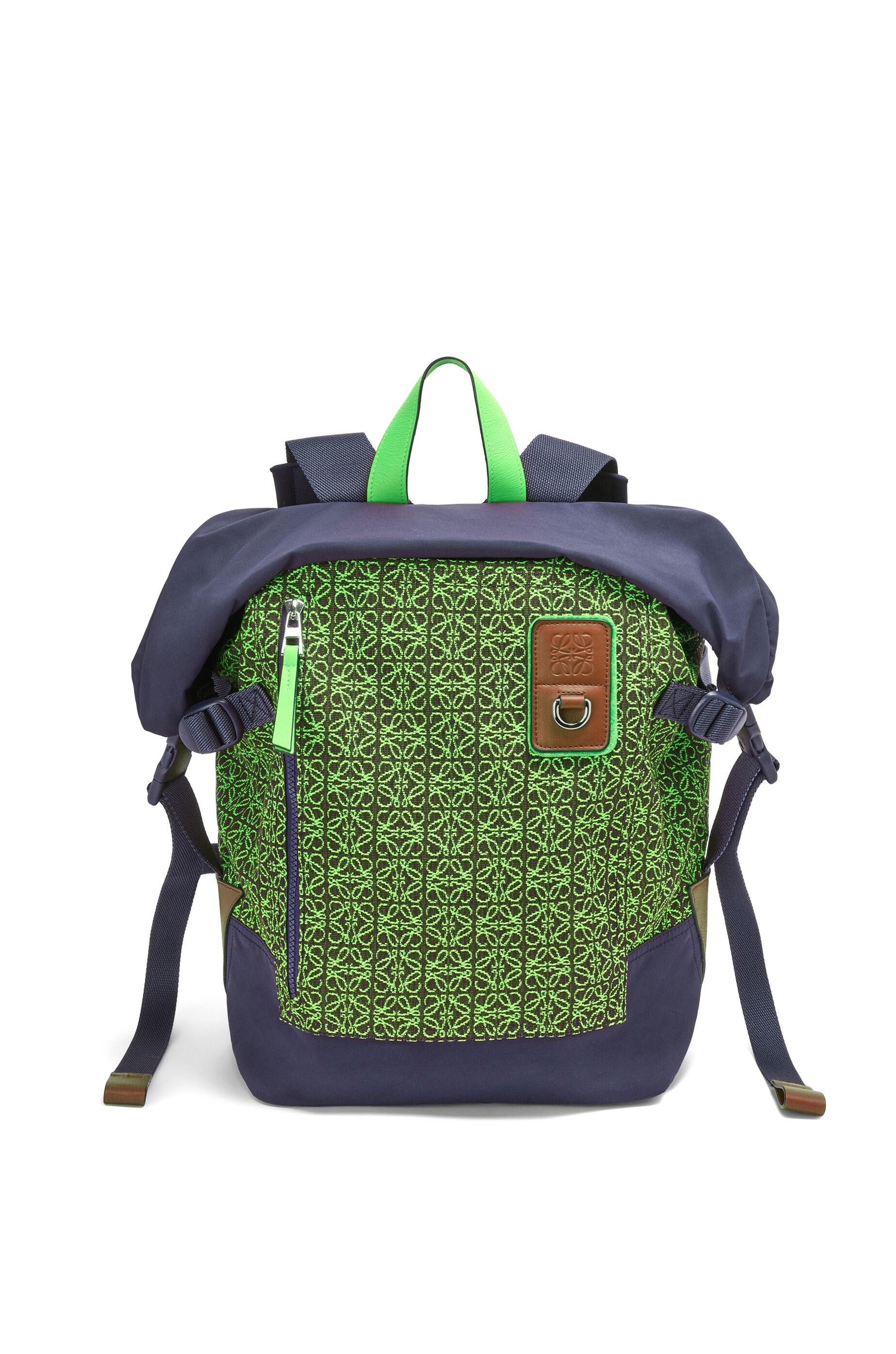 Roll Top backpack in Anagram jacquard and nylon - 1