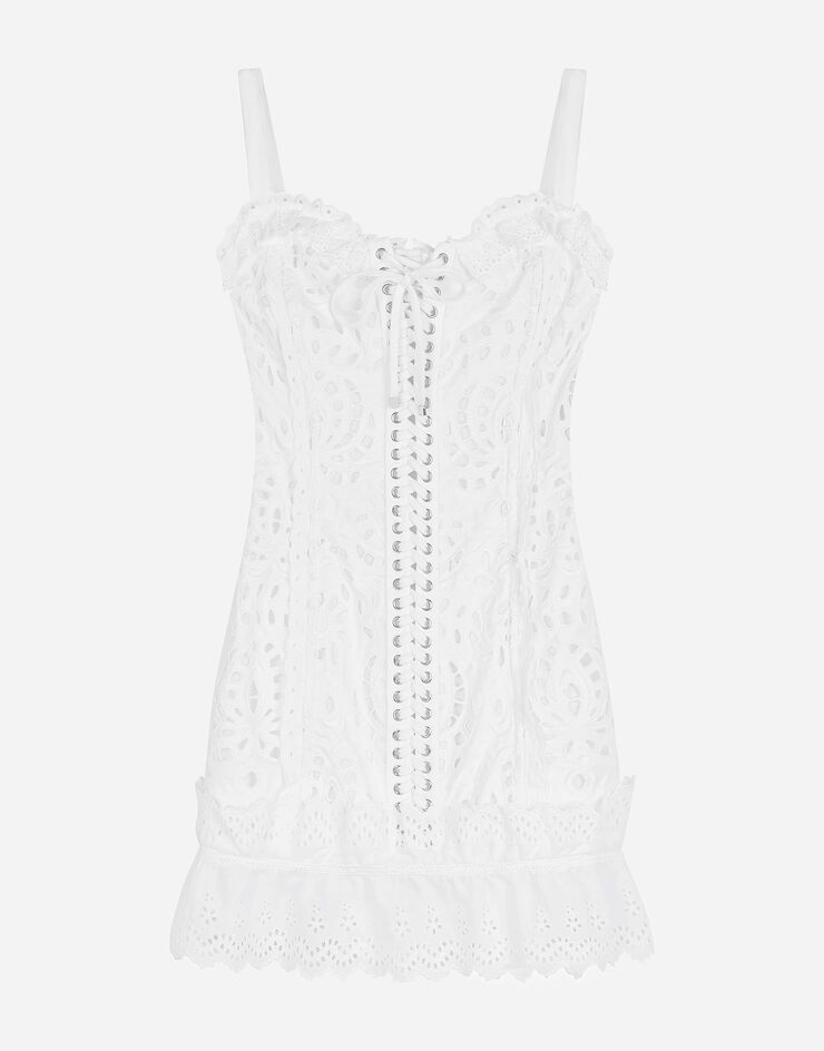 Short dress with openwork embellishment - 1