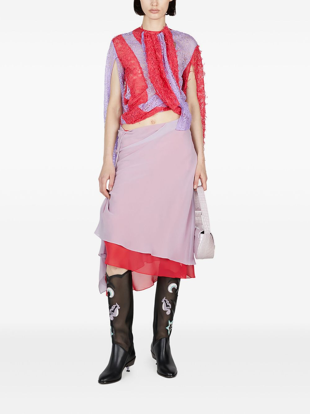 ruffled layered midi skirt - 2