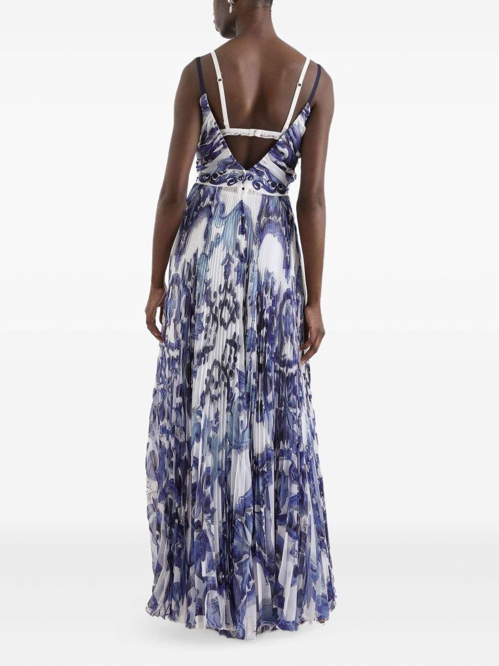 pleated print dress - 3