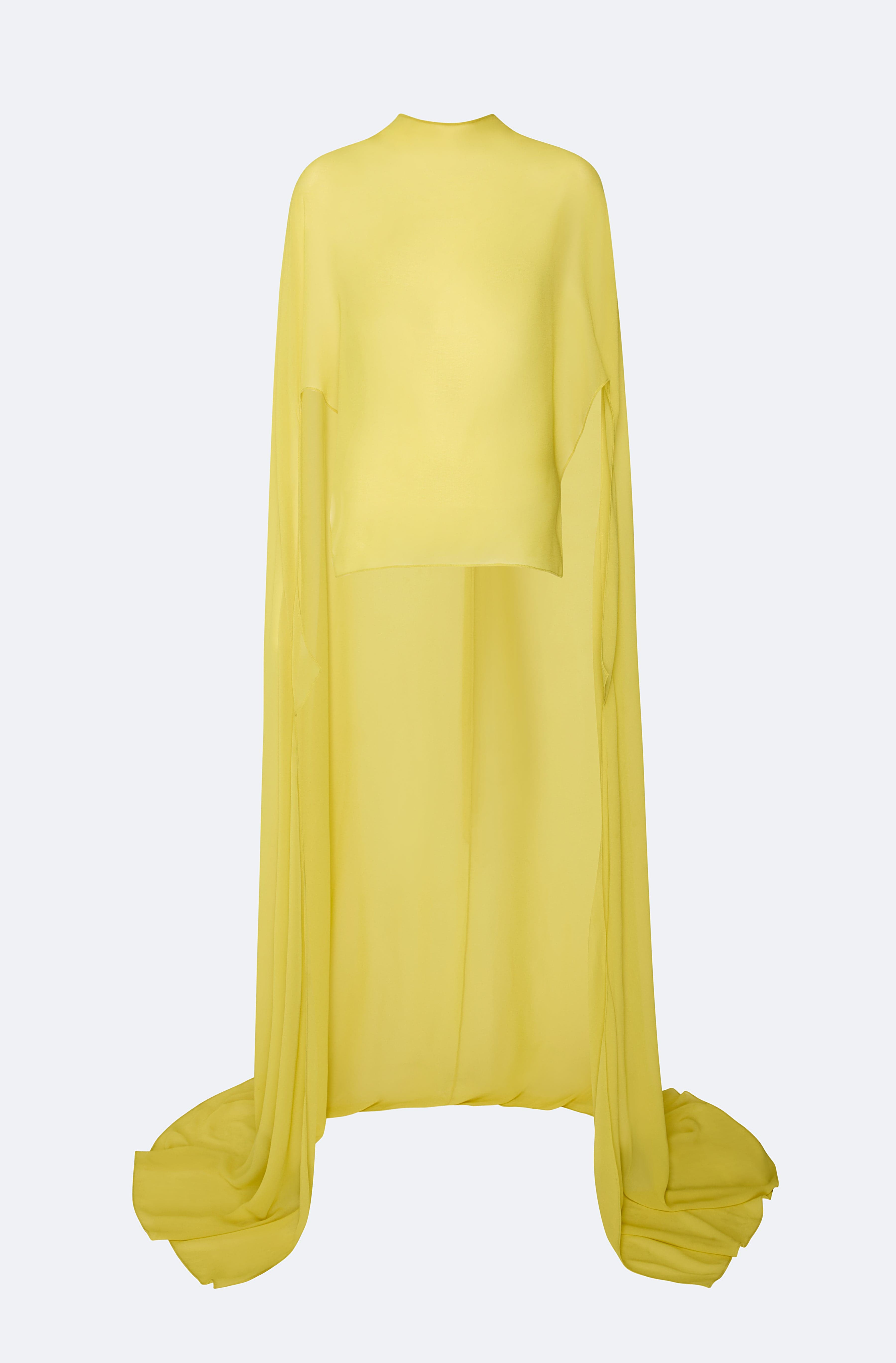 Lightweight Georgette High Low Scarf Cape Top - 1