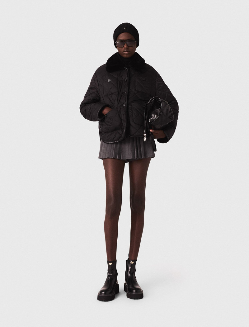 maje Reversible sequin puffer jacket outlook