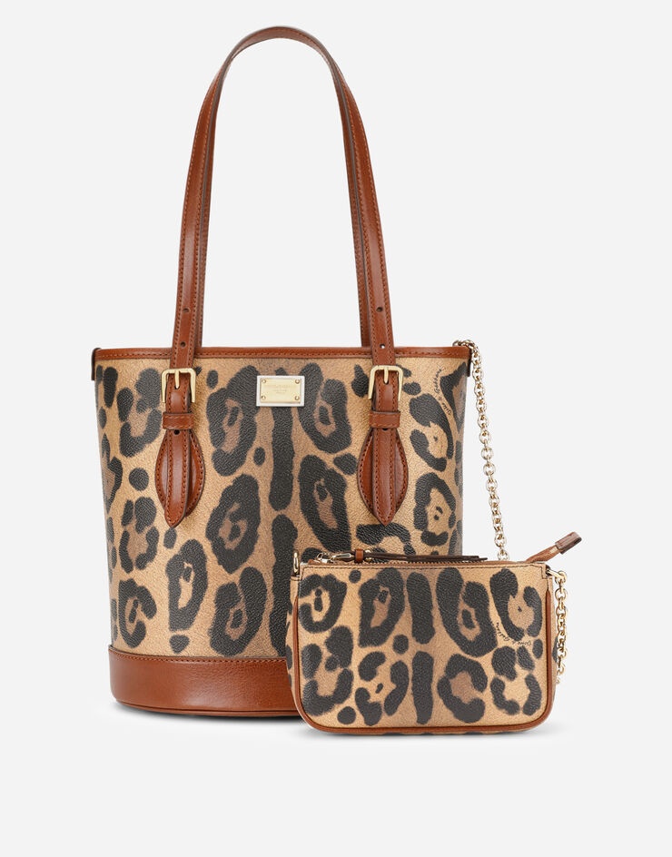 Leopard-print Crespo bucket bag with branded plate - 5