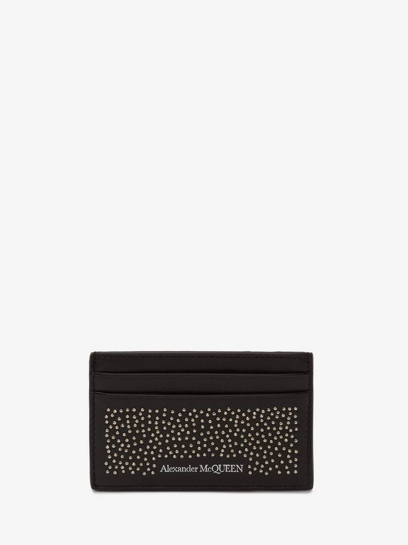 Studded Card Holder in Black 1