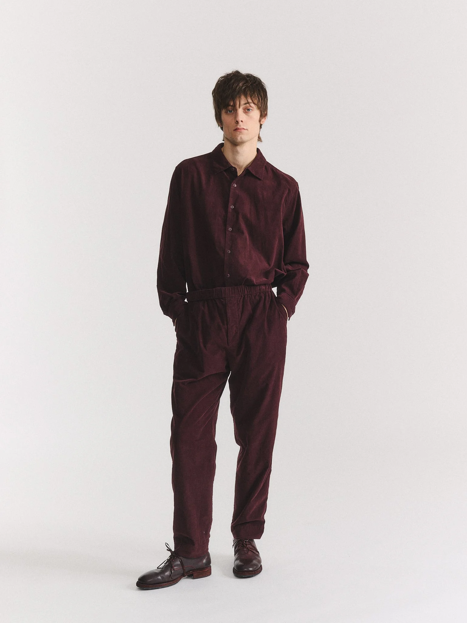 JOG AH PANTS - PIN CORD - BURGUNDY - 1
