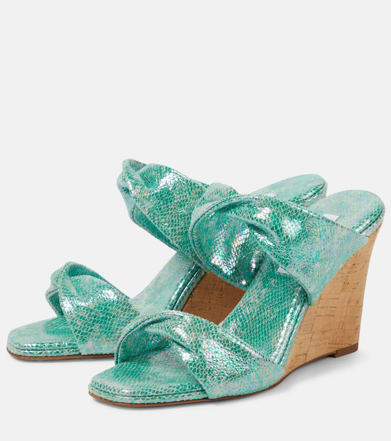Twist leather wedge sandals 5