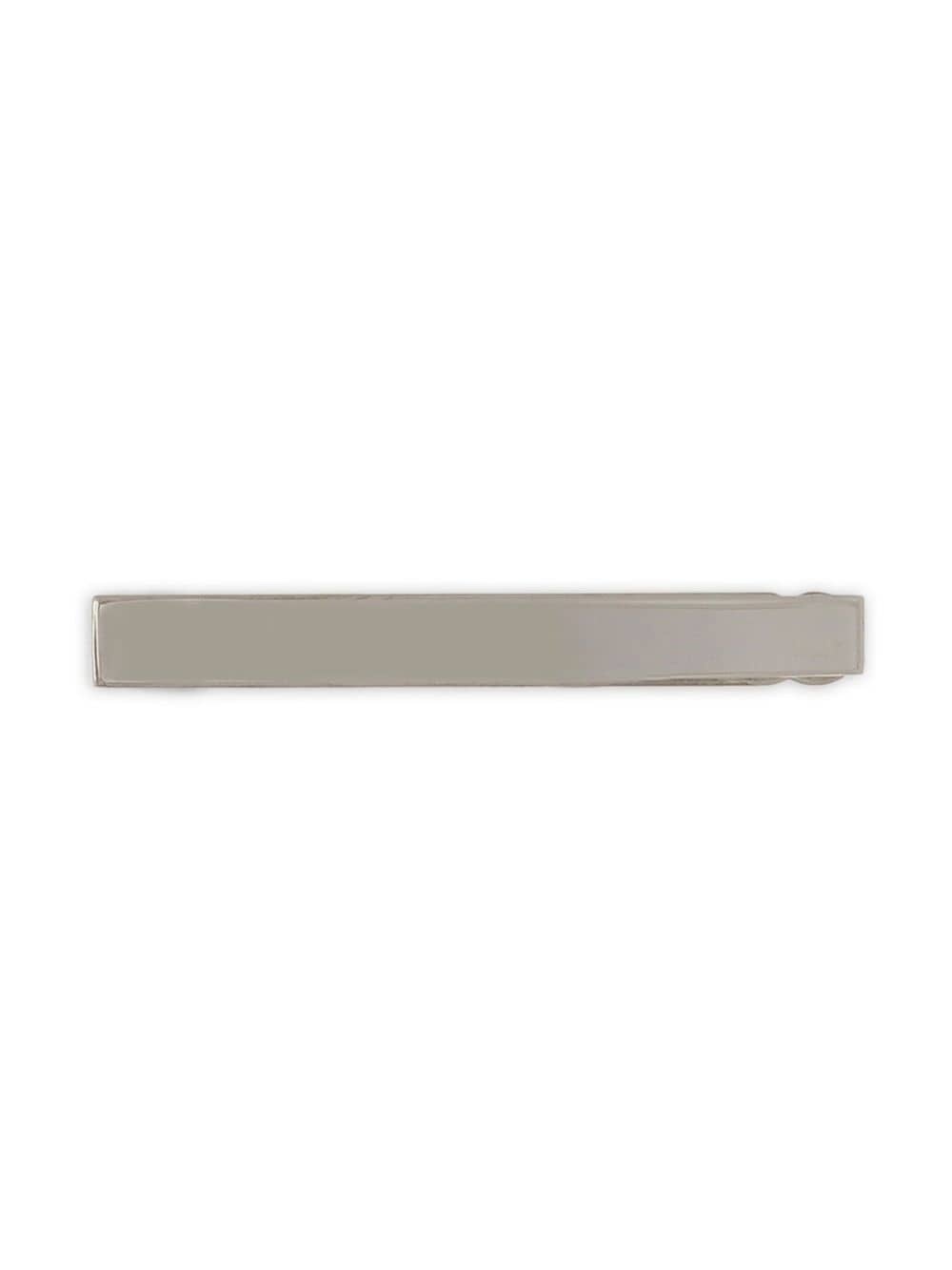 logo-plaque rhinestone-embellished tie pin - 2