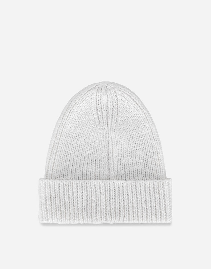 Knit cotton hat with DG patch - 2