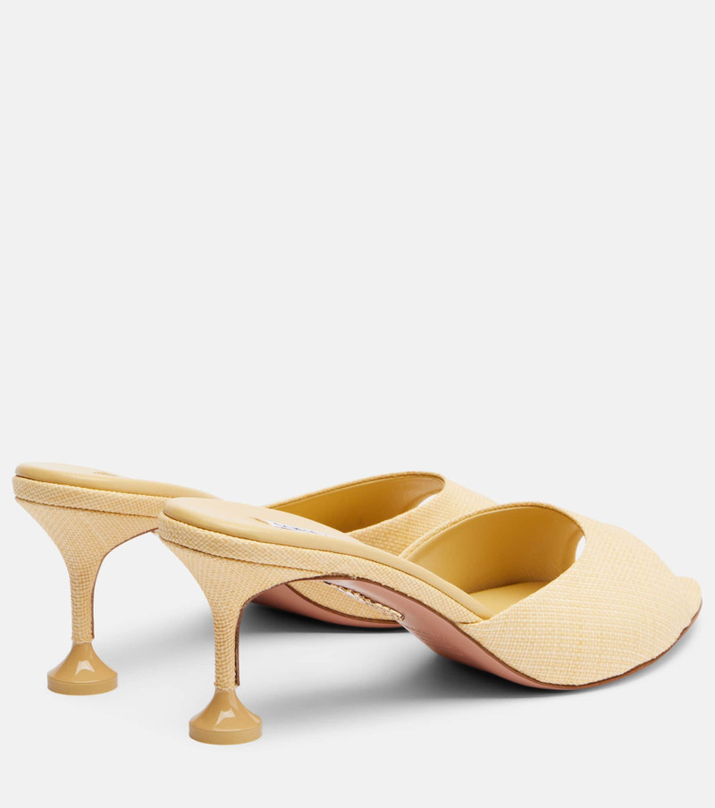 AQUAZZURA Bisous woven raffia mules outlook