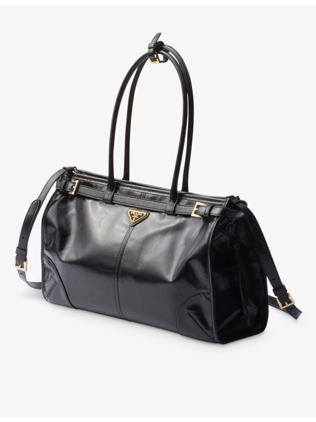 Logo-plaque large leather top-handle bag - 8