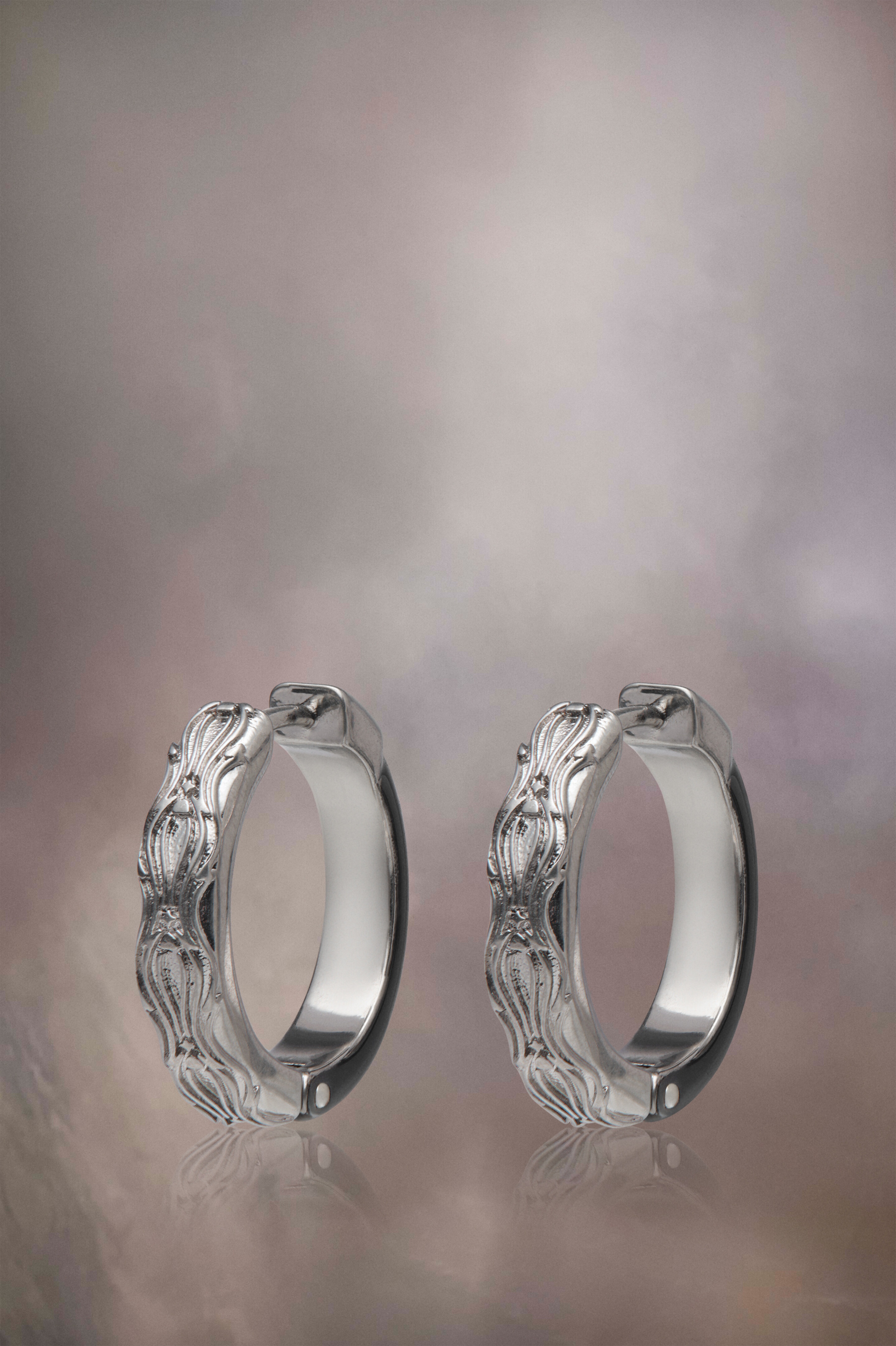 Enamel hoop earrings - 3