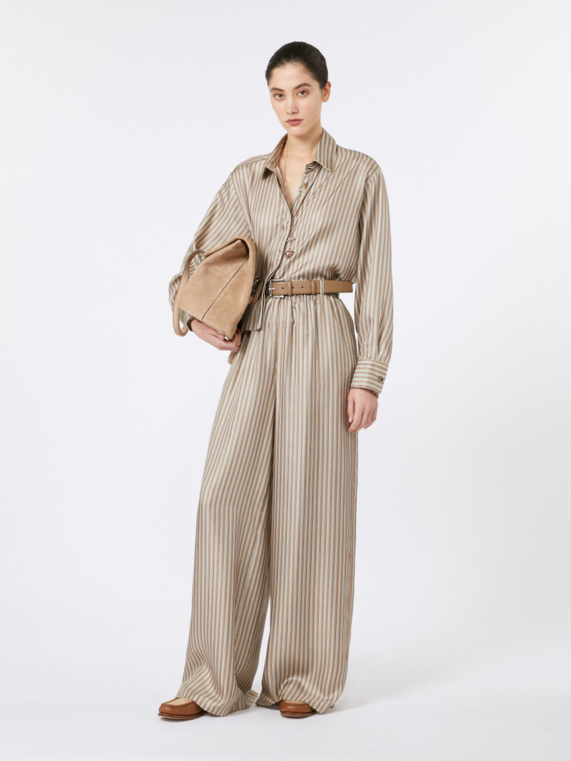 Max Mara BRAMA Printed silk cropped shirt outlook