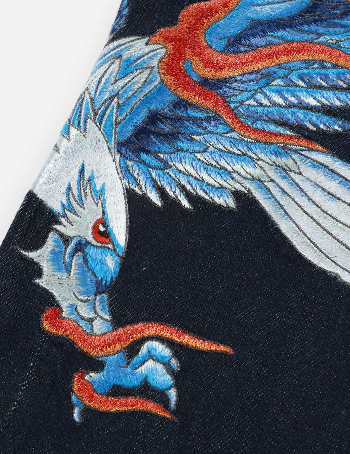 EAGLE EMBROIDERY REGULAR-FIT DENIM SHORTS - 9