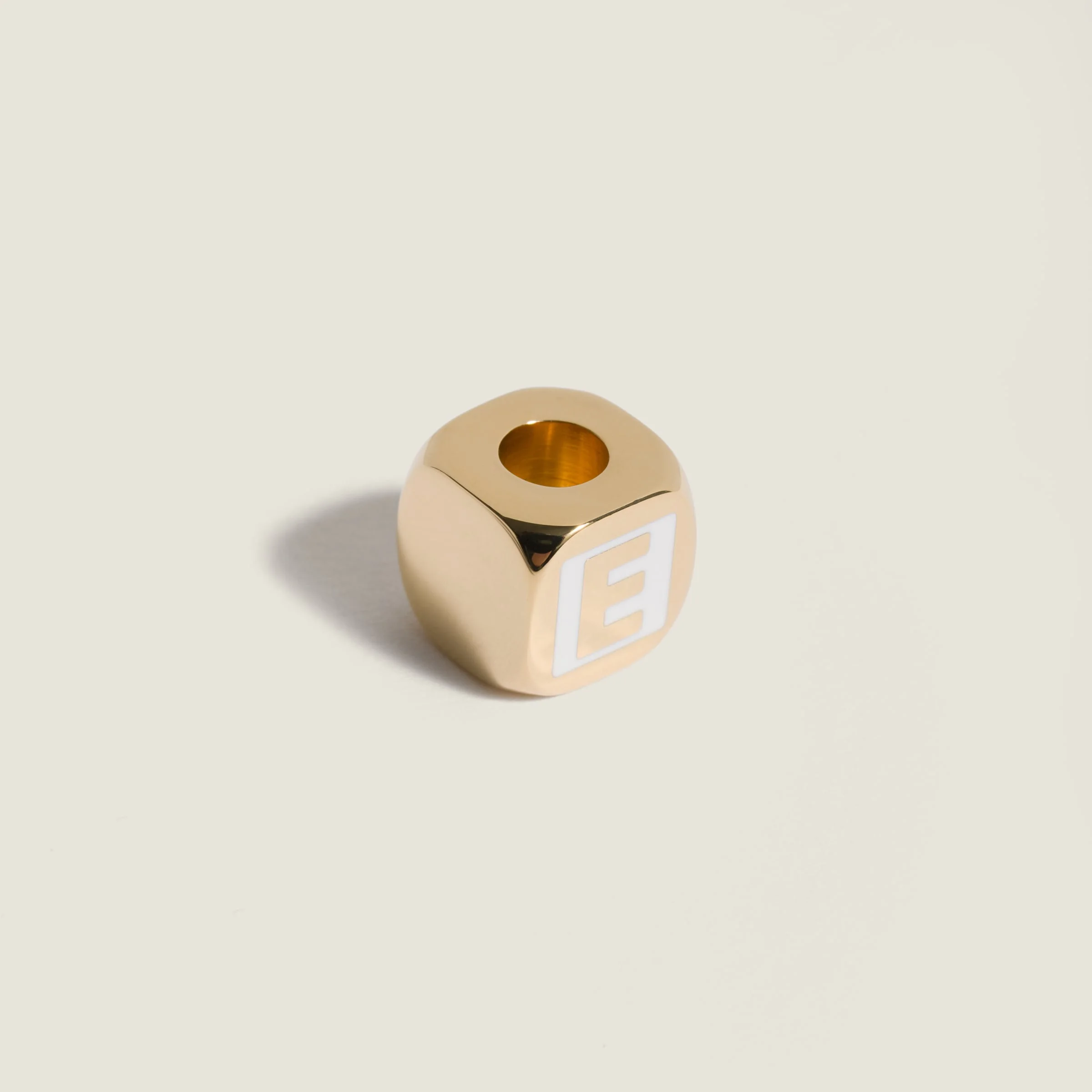 Enameled metal dice charm - 1