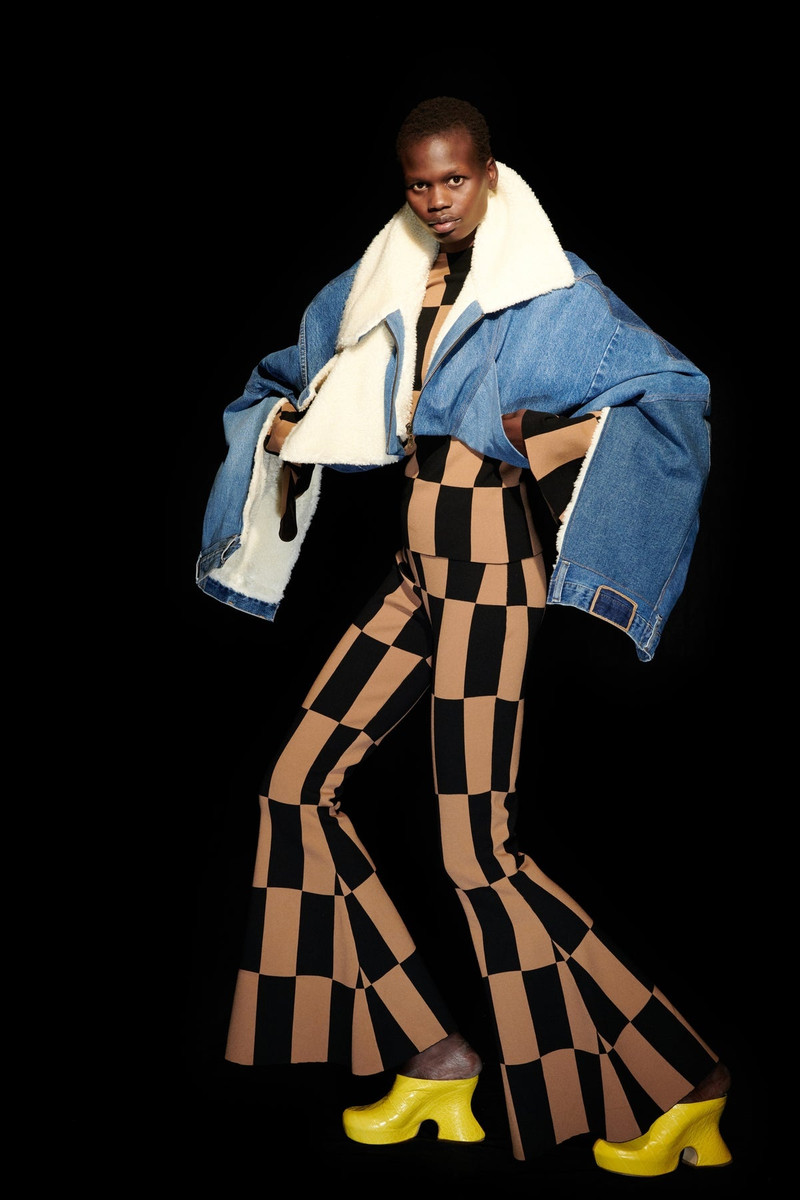 KNIT CHECK TOP BROWN BLACK 9