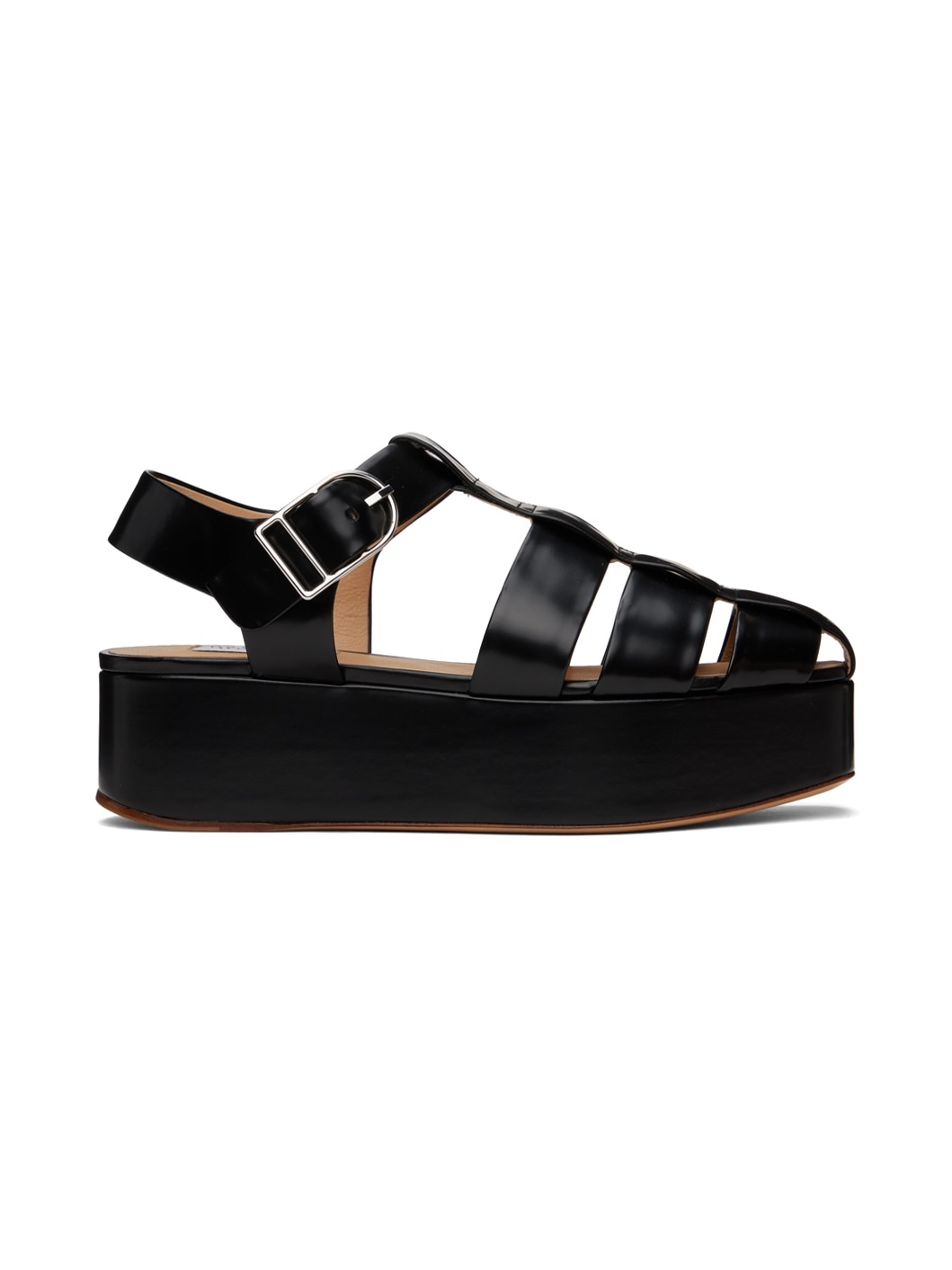 Black Mila Plateau Sandals - 1