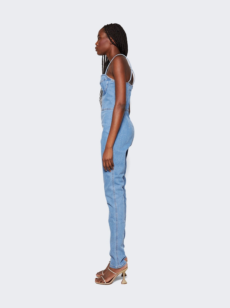 Denim Bustier Jumpsuit Blue 4