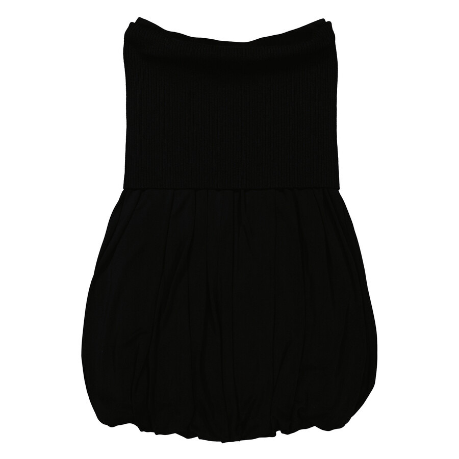 Burberry Black Wool And Crepe Off-the-shoulder Dress - 7