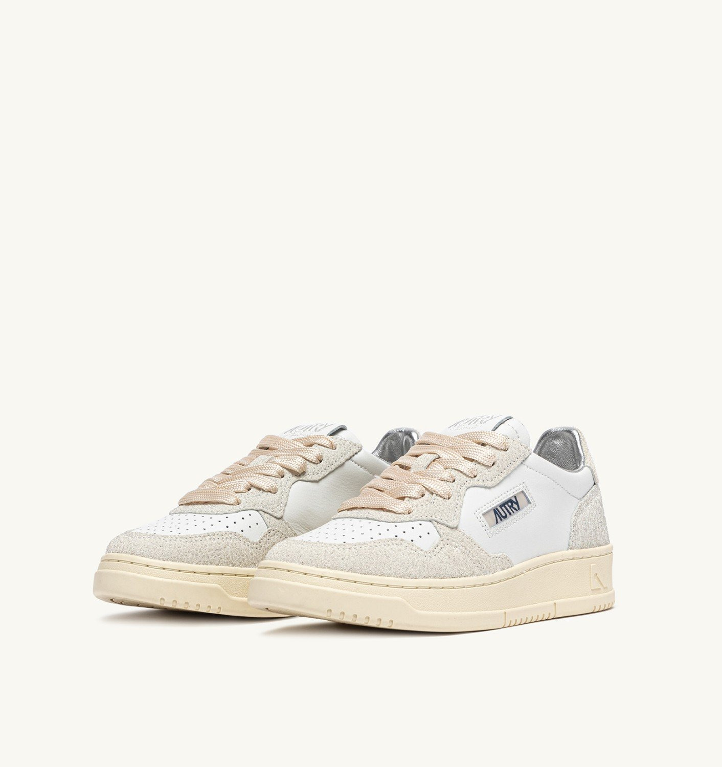 MEDALIST LOW SNEAKERS IN WHITE AND GLITTER LEATHER - 2
