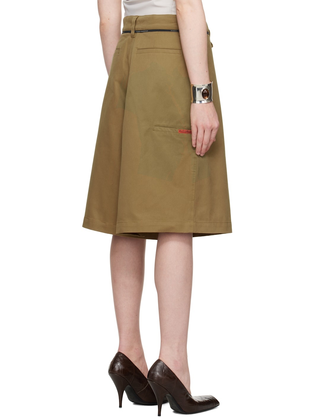 Khaki Twisted Skate Shorts - 3