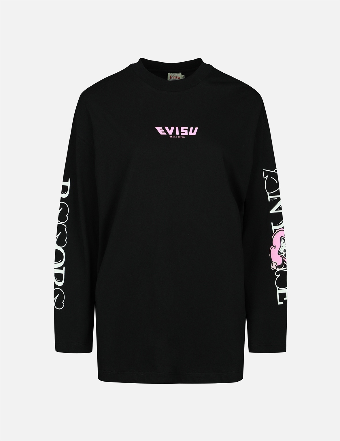 GRAFFITI DARUMA SLOGAN PRINT LONG-SLEEVE T-SHIRT - 2