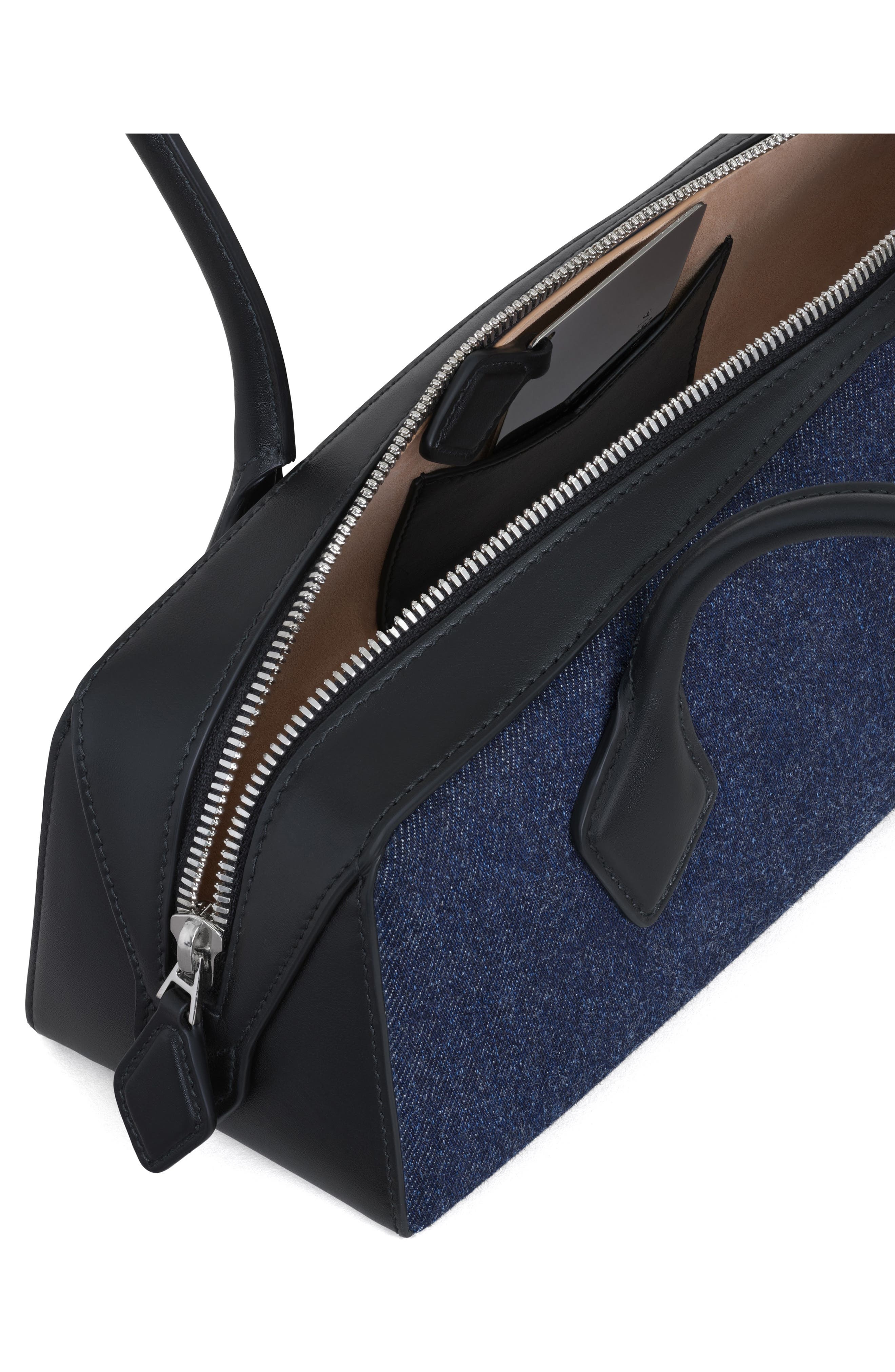 Alaïa Medium Le Teckel Denim East/West Shoulder Bag in Bleu Denim at Nordstrom - 3