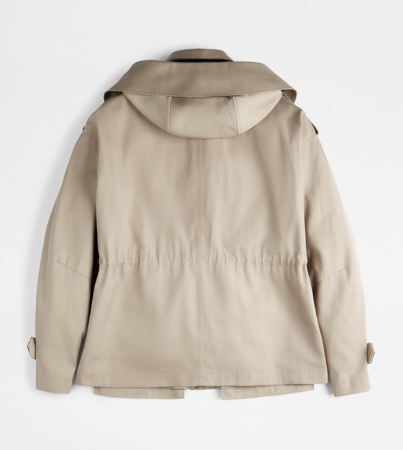 Tod's SAFARI JACKET WITH LEATHER INSERTS - BEIGE outlook