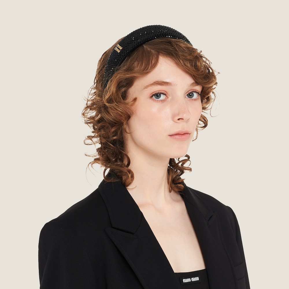 Satin headband with crystals - 1