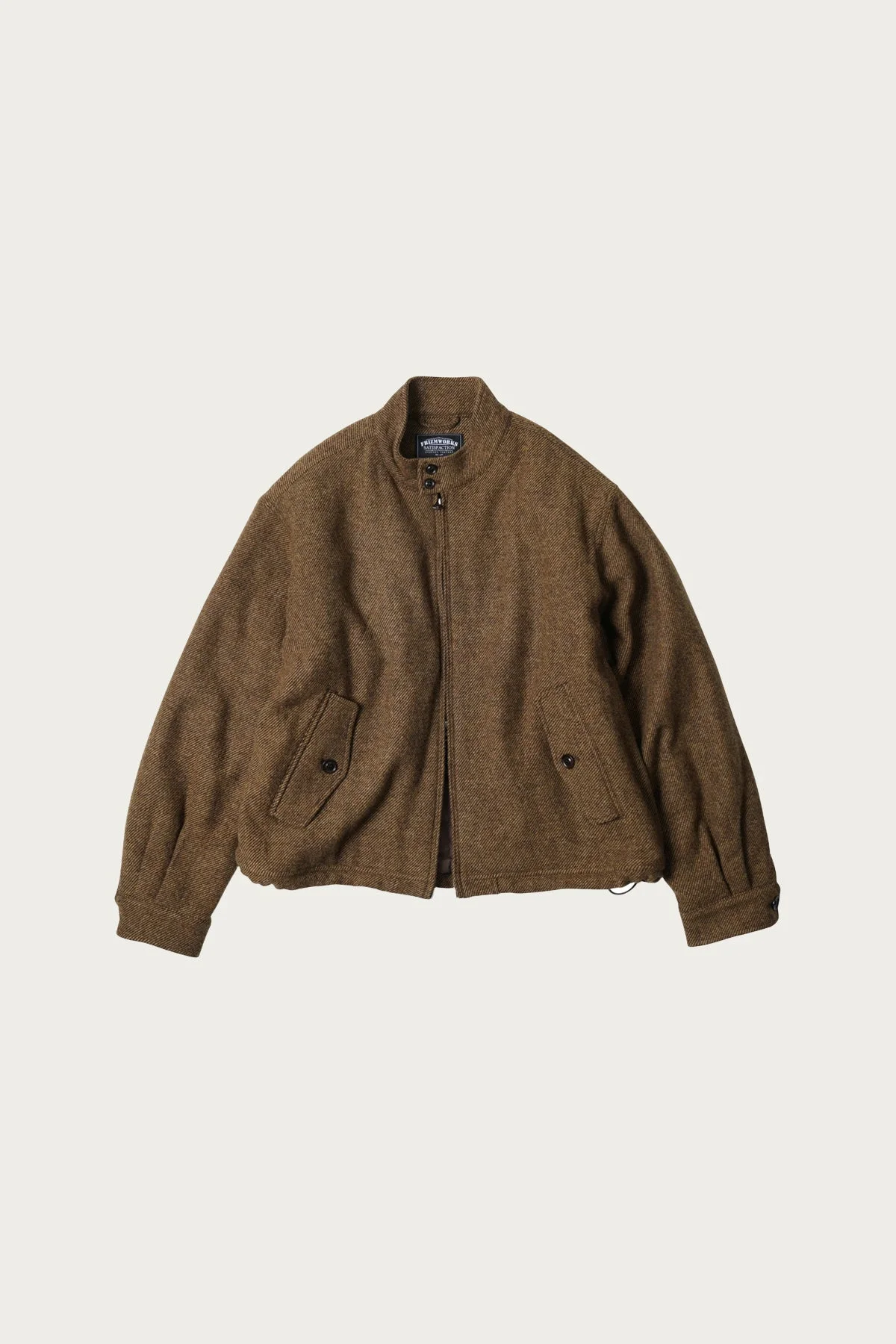 Wool Harrington Jacket - Brown - 1