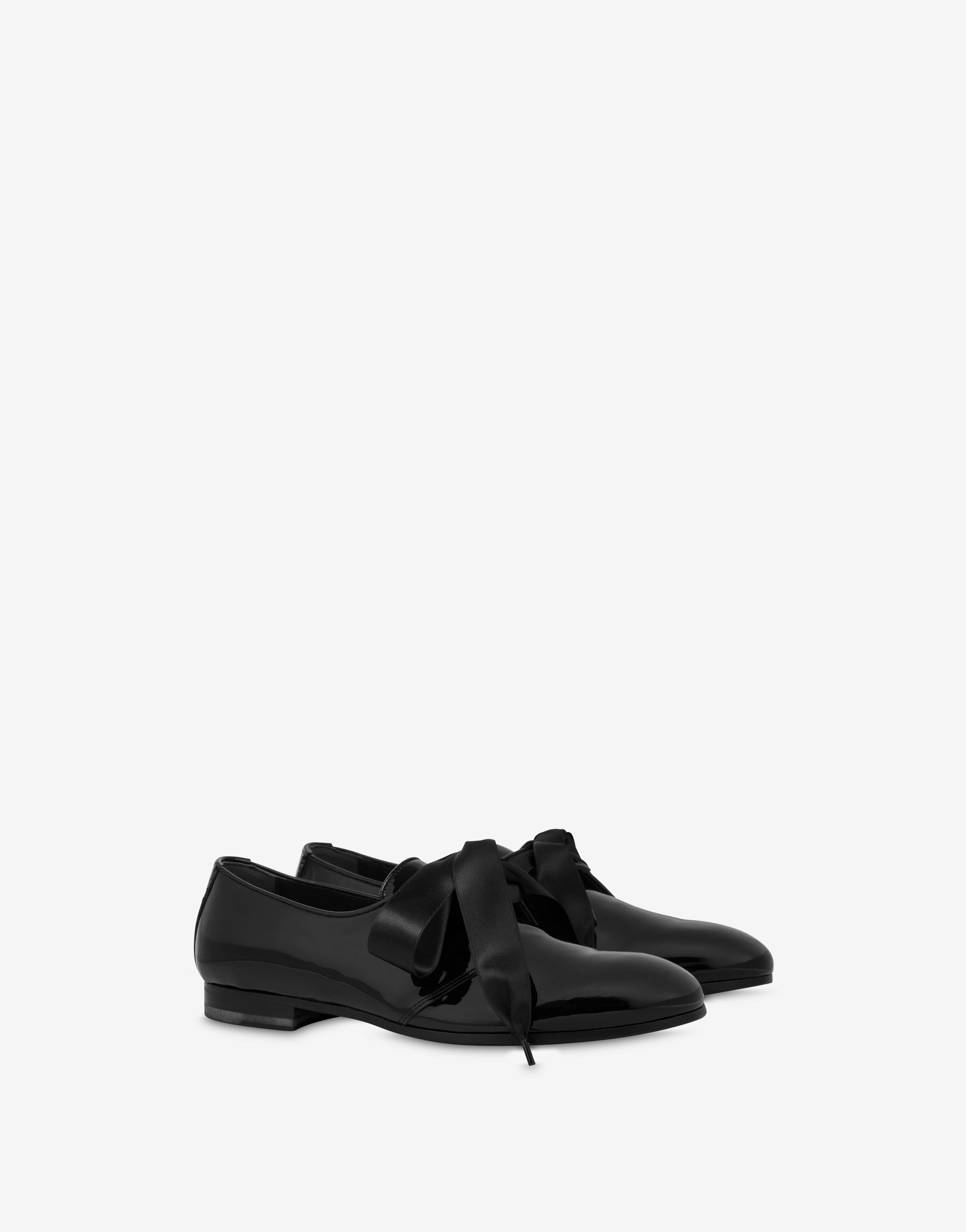 PATENT LEATHER DERBY SATIN BOW - 1