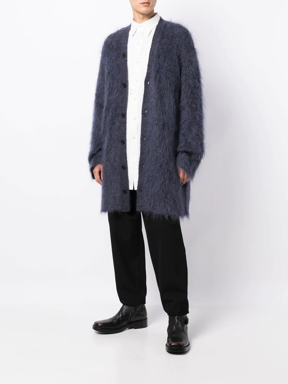 V-neck mohair long cardigan - 2