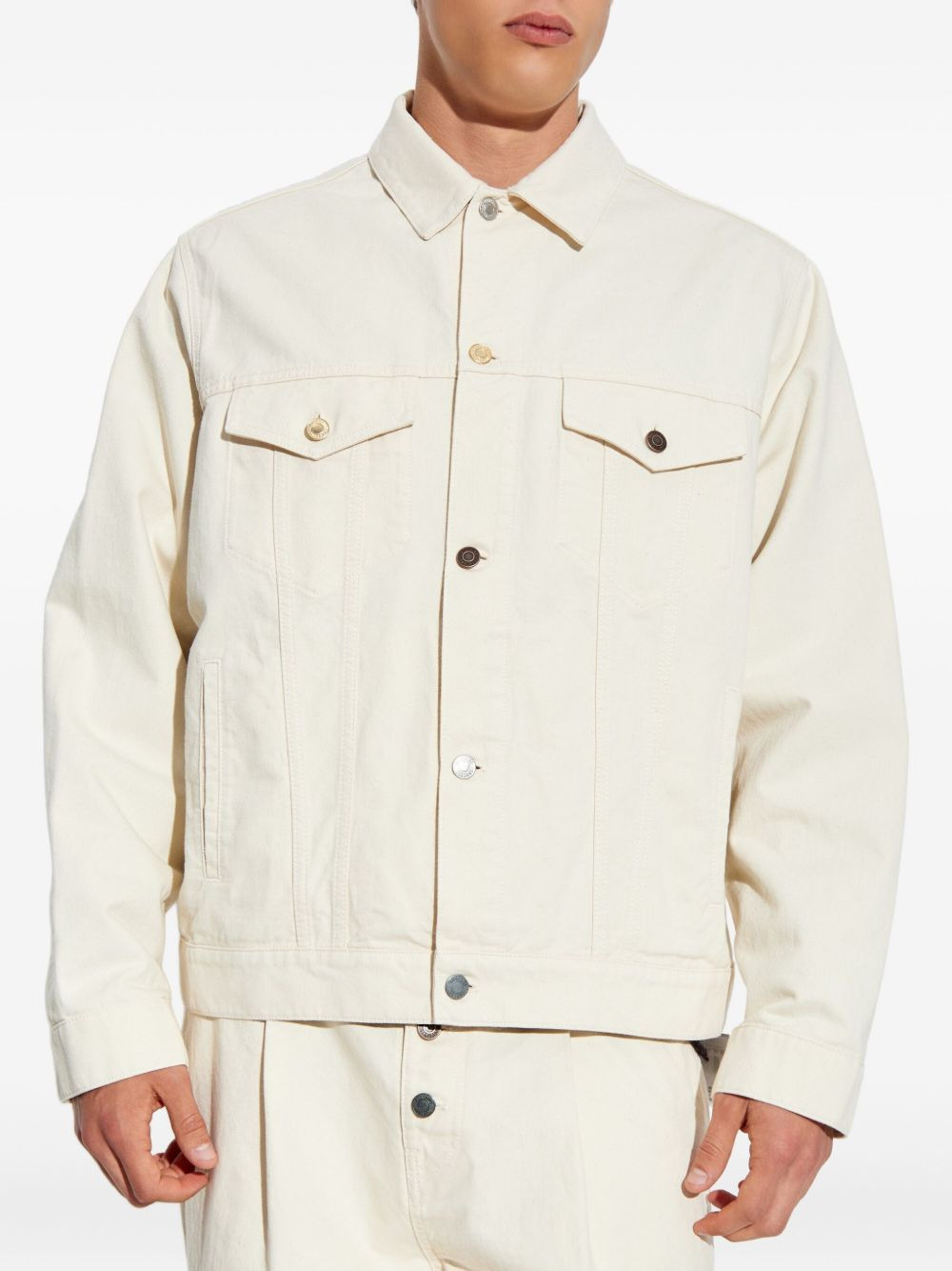 button-fastening flap-pocket jacket - 3