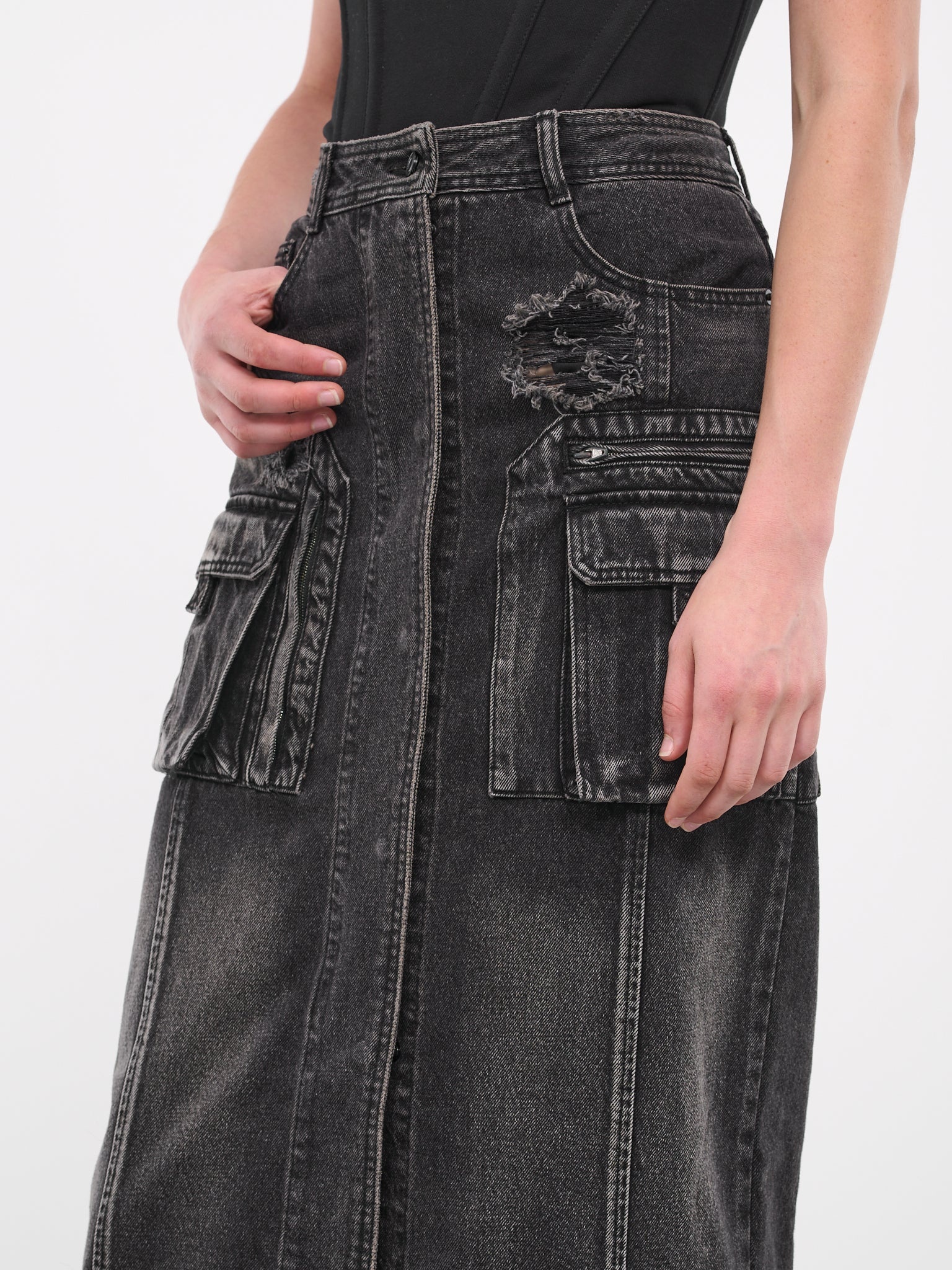 Cargo Denim Skirt - 4