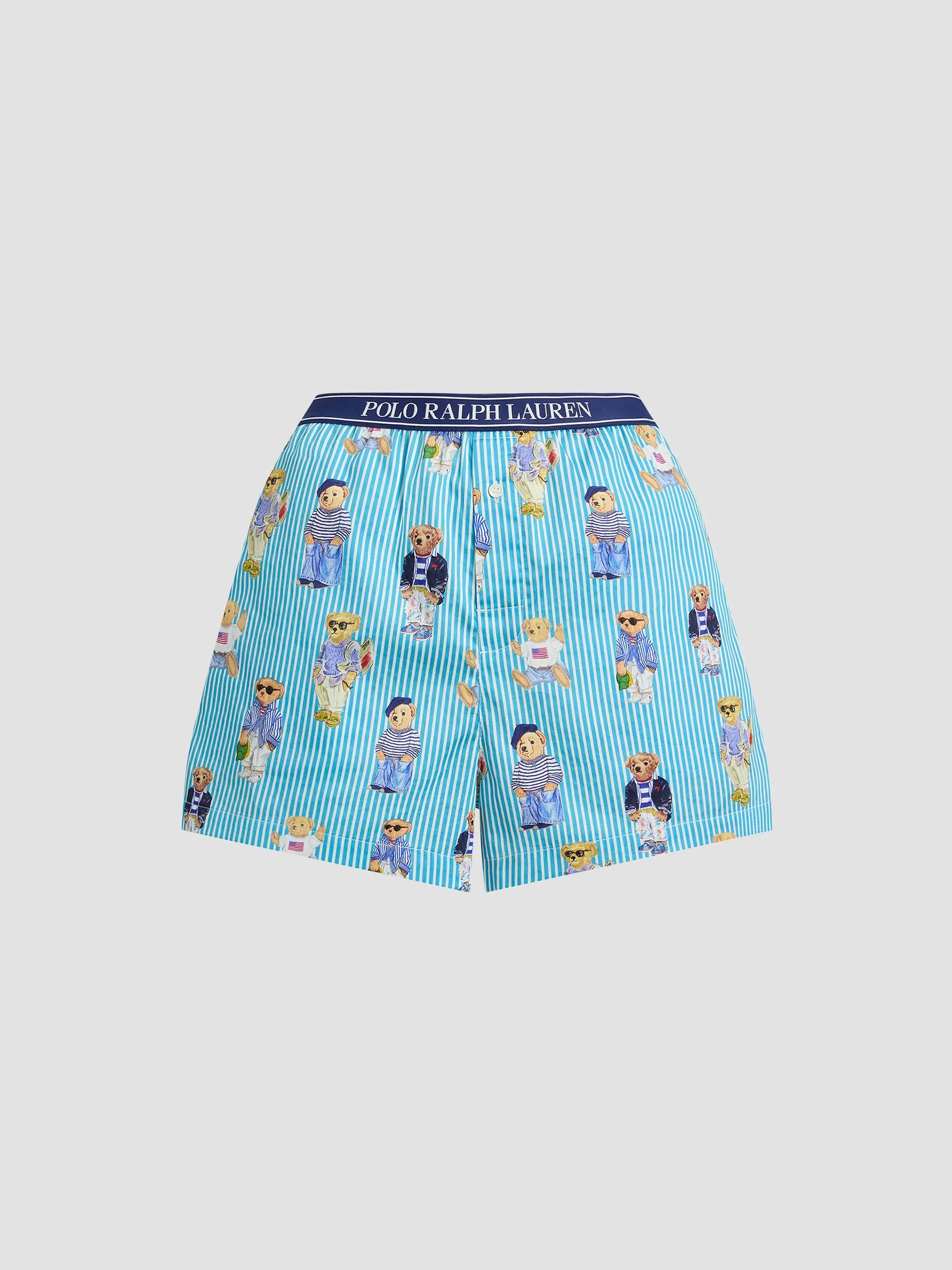 Women's Allover Bear Sleep Boxers - Aqua Mist - 1