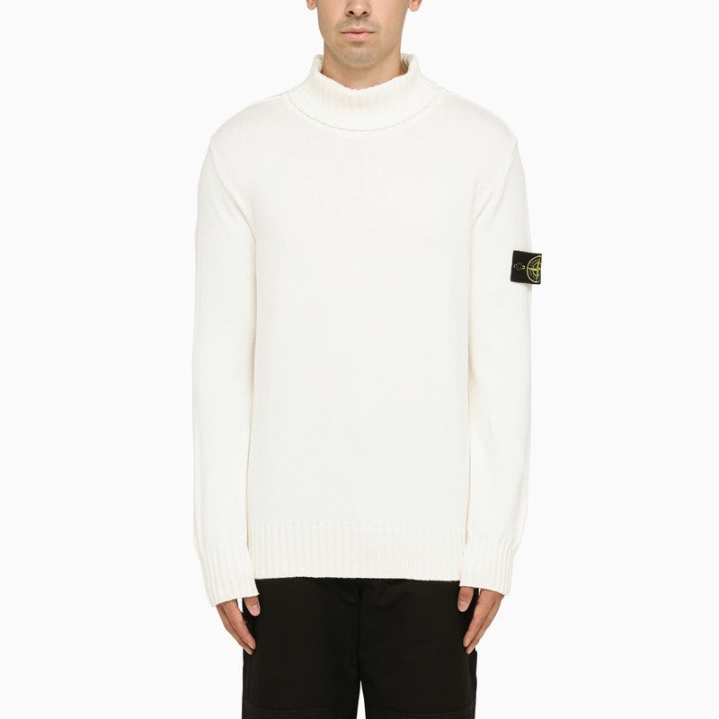 Stone Island White Wool Turtleneck Jumper Men - 1