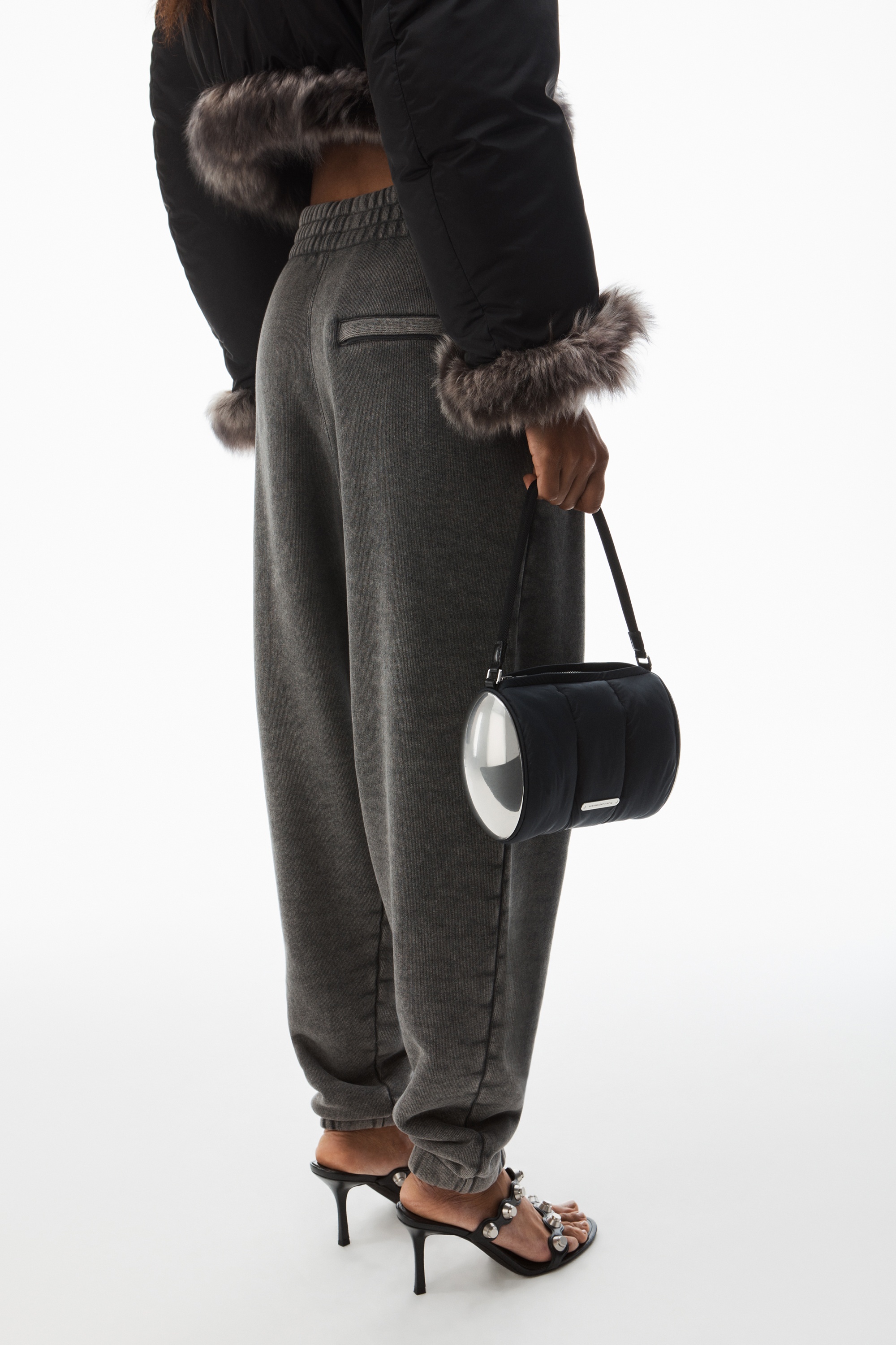 flame logo-embossed sweatpant in cotton terry - 5