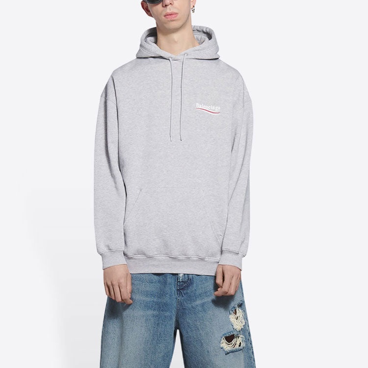 Balenciaga Political Campaign Hoodie Medium Fit 'Grey' 600583TKVI91379 - 6