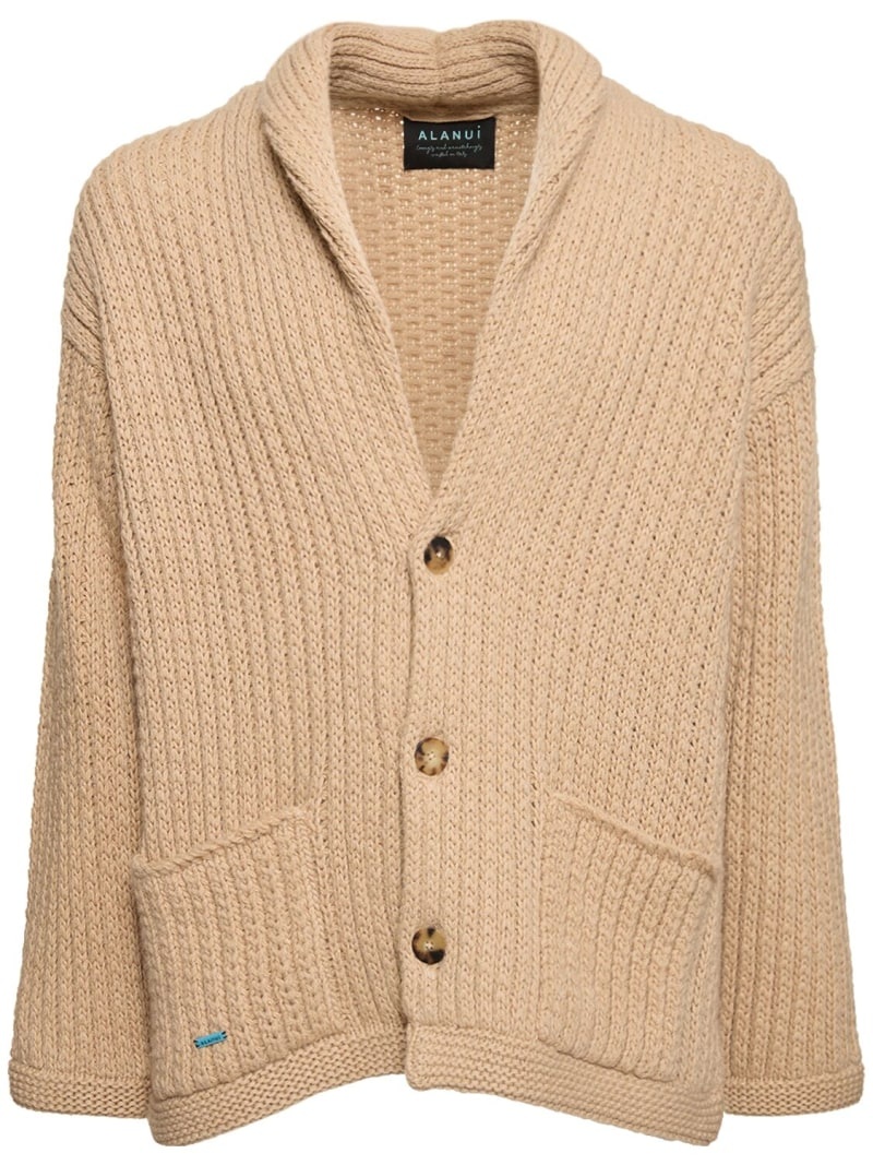 Cashmere & cotton knit cardigan - 1