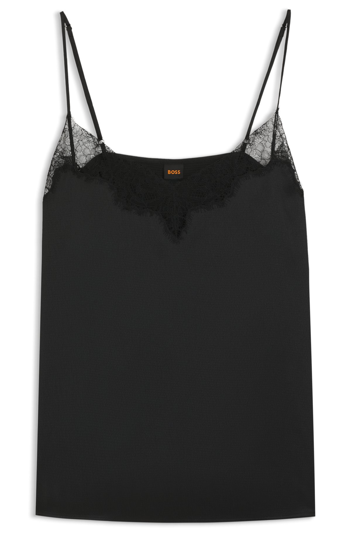 SATIN CAMISOLE WITH LACE DETAILS - 1