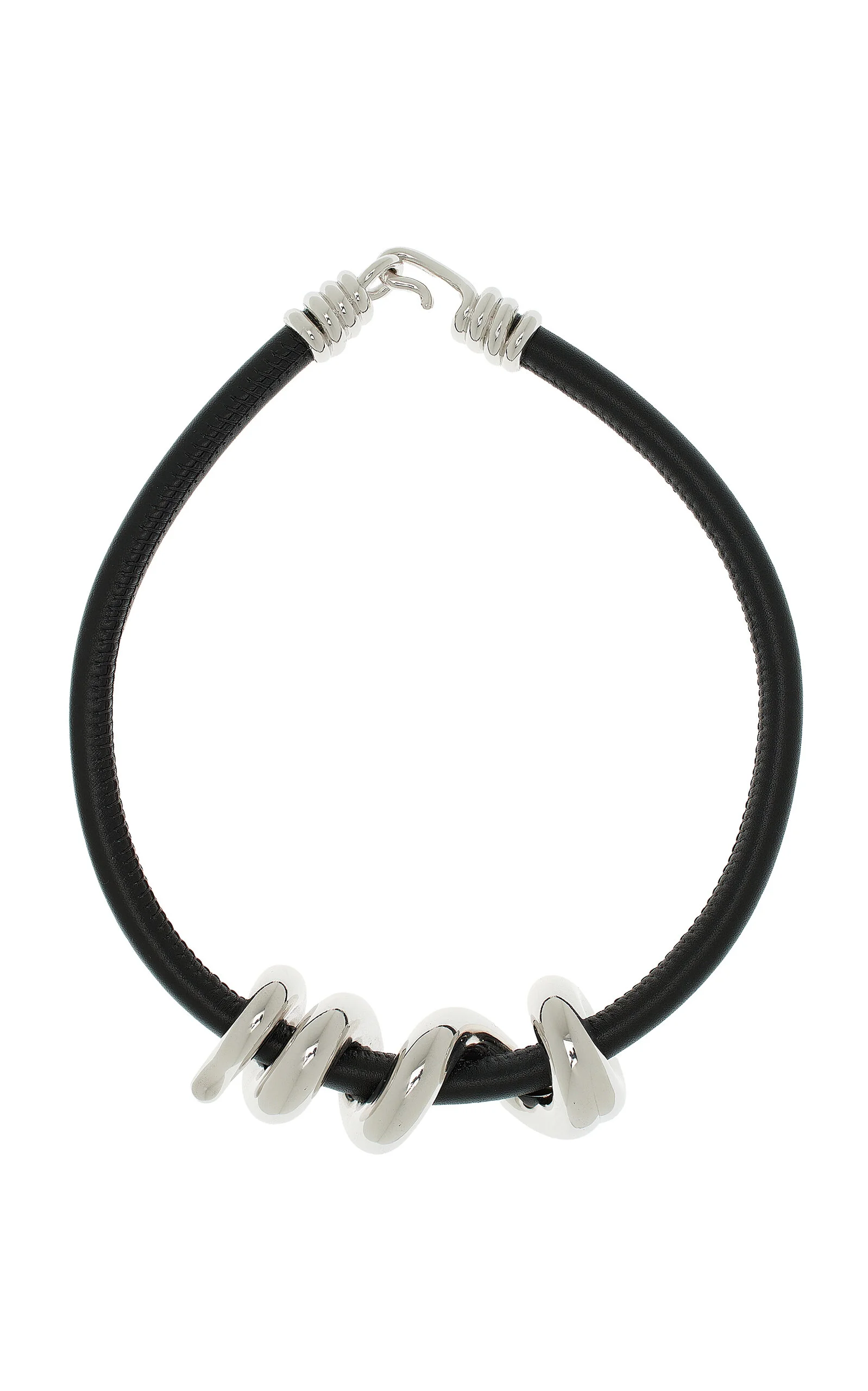 Maxi Vine Sterling Silver, Leather Necklace - 1