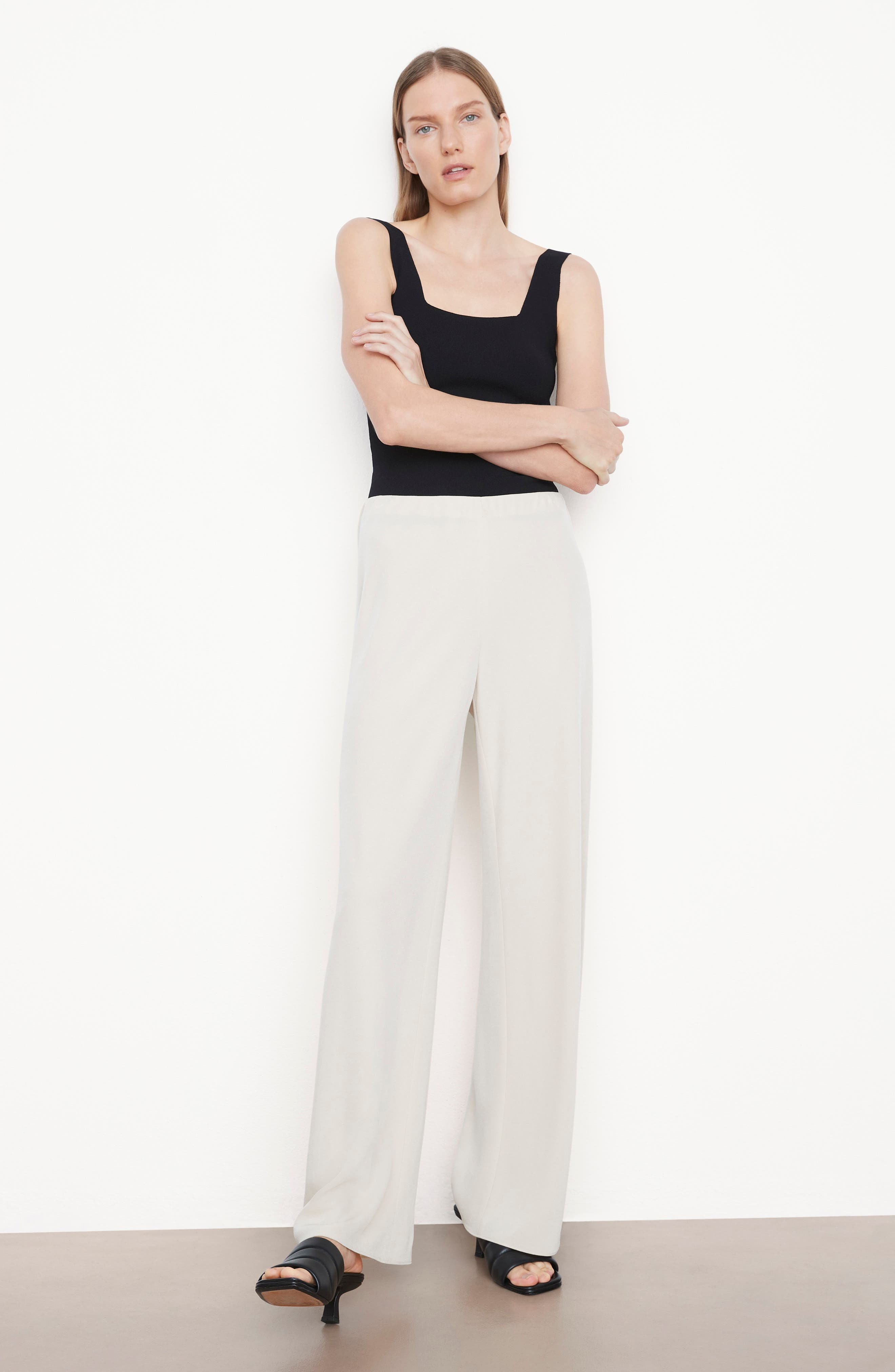 Bias Cut High Waist Pants - 4