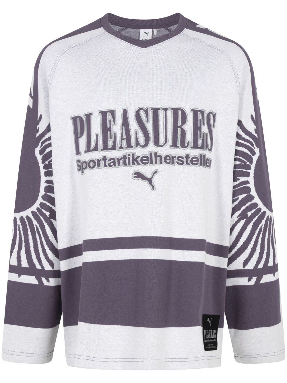 x Pleasures logo-print hockey sweatshirt - 1