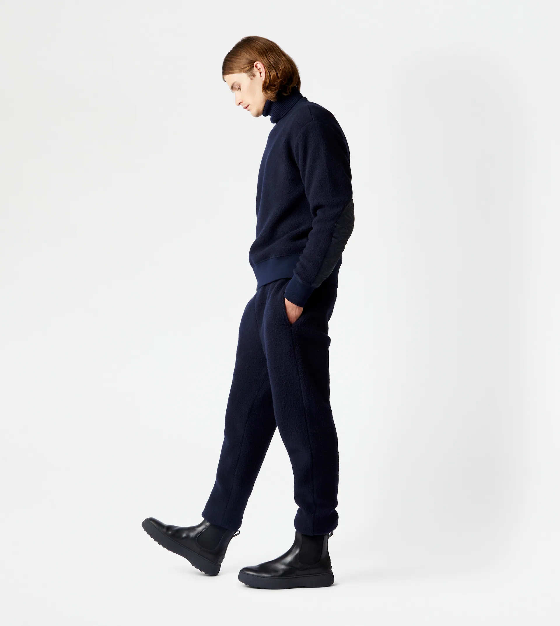CASHMERE BLEND TROUSERS - BLUE - 4