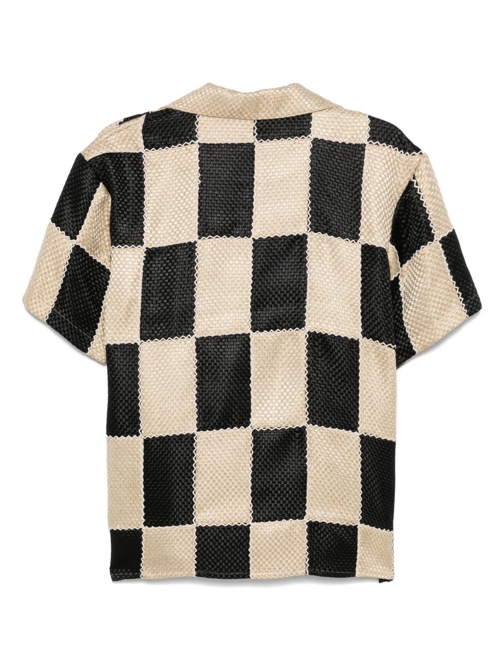 patchwork camp-collar shirt - 2