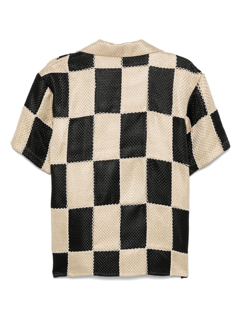 Andersson Bell patchwork camp-collar shirt outlook