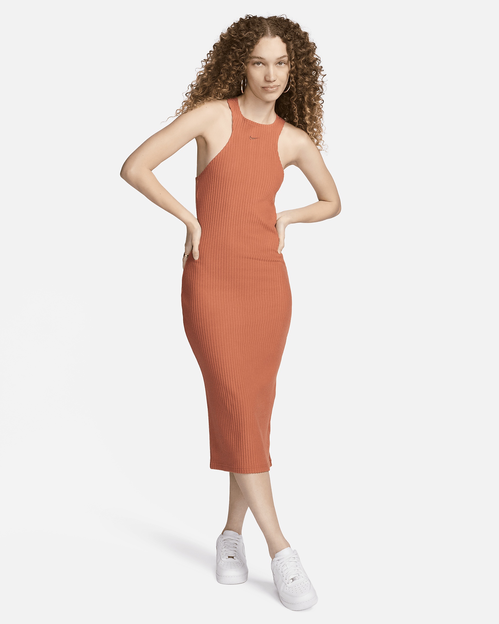 Women's Nike Sportswear Chill Knit Slim Sleeveless Ribbed Midi Dress - 6