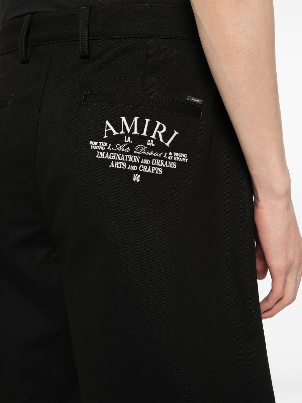 logo-embroidered cotton shorts - 5