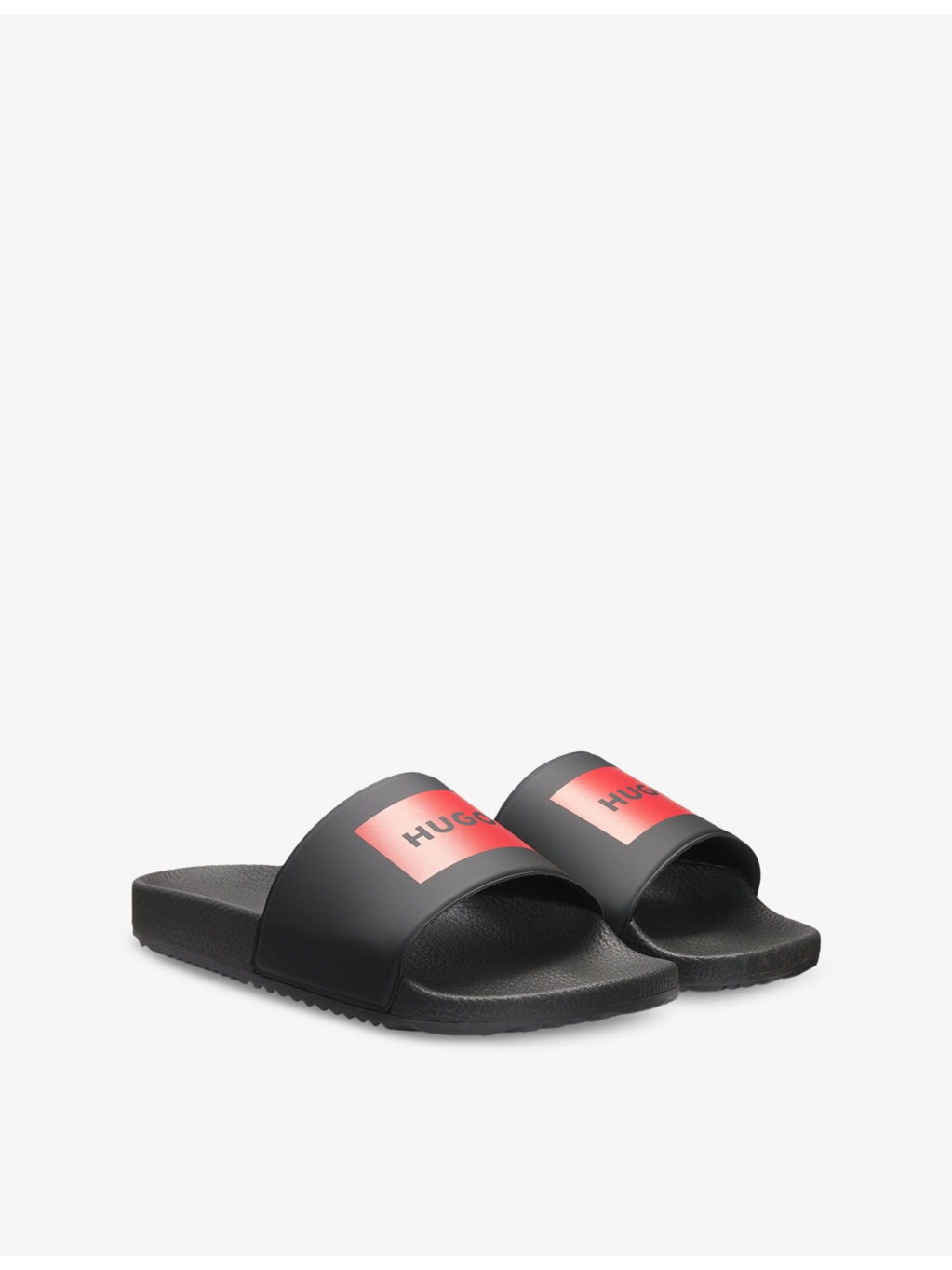 Logo-Label Slip-On Rubber Slides - 4