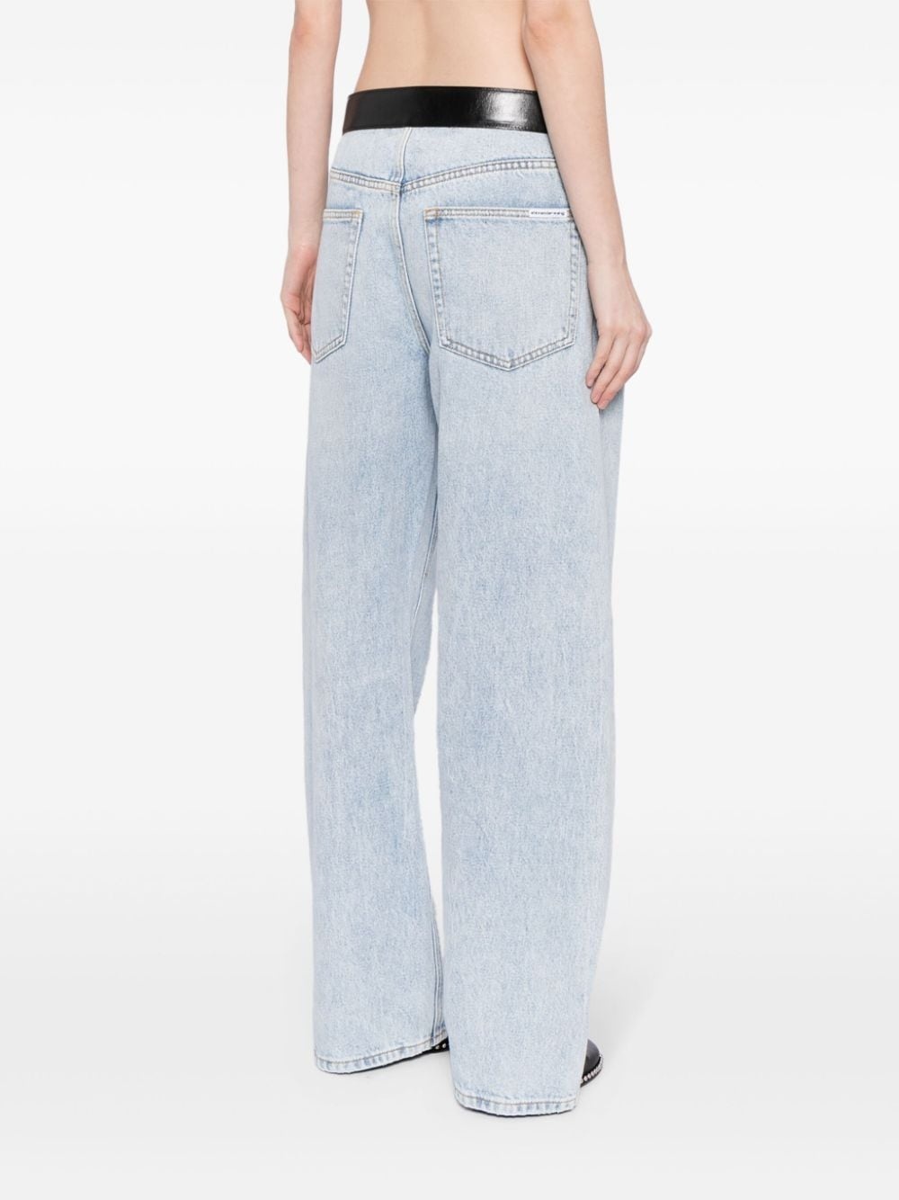 belted-waist wide-leg trousers - 4
