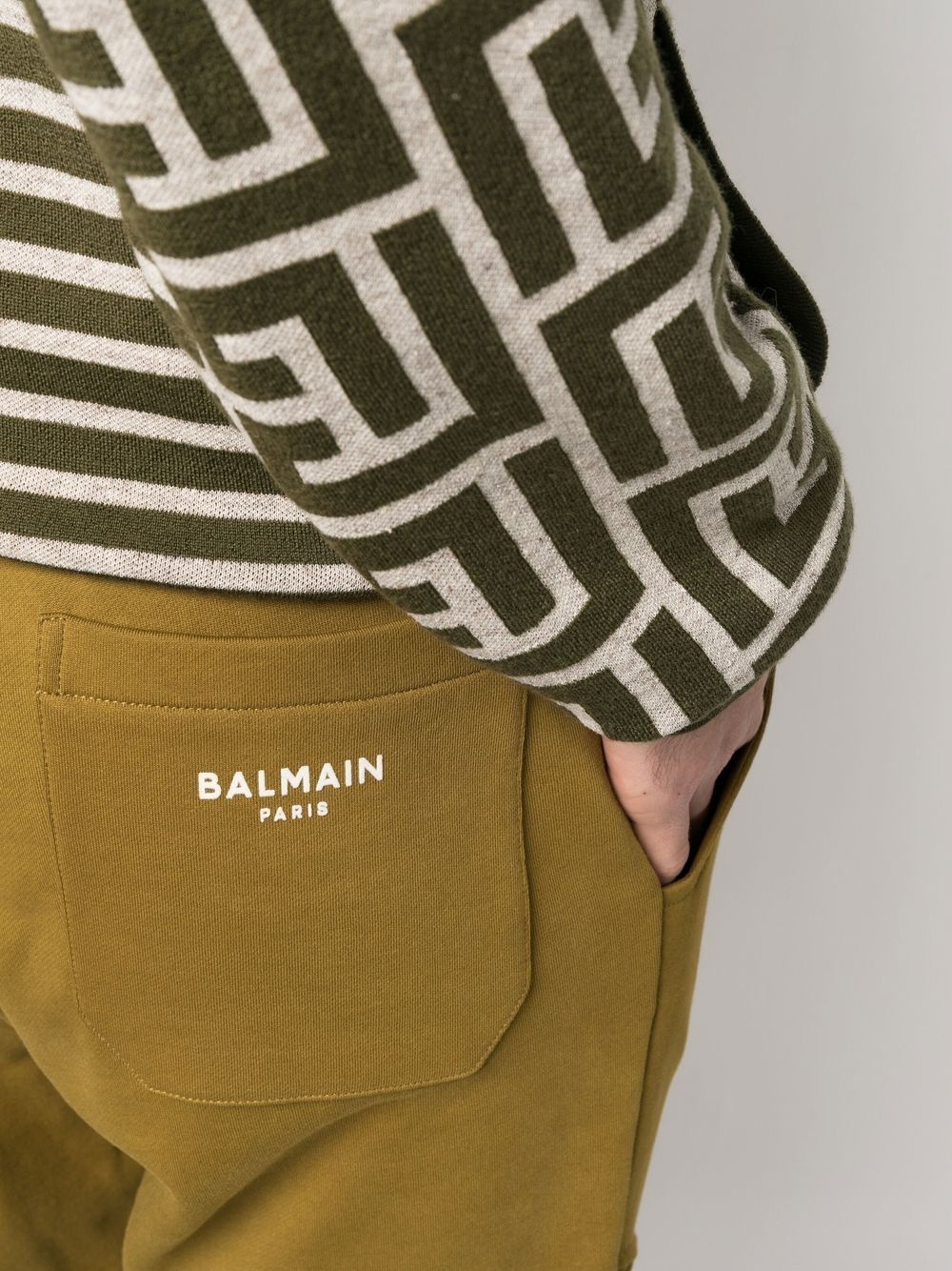 flocked-logo organic cotton track trousers - 5